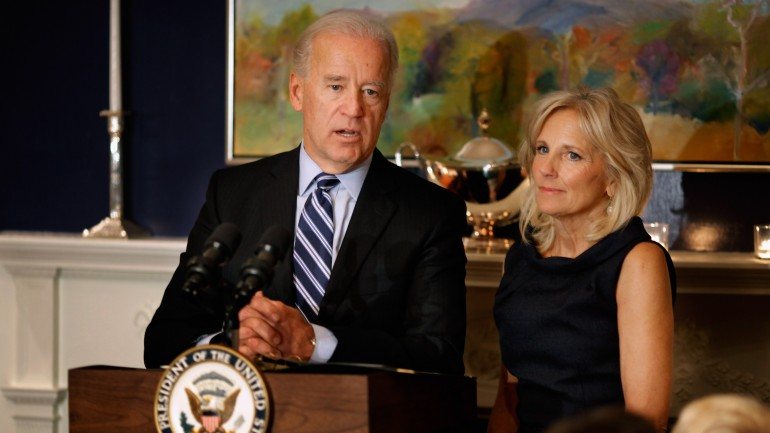 Joe Biden e a mulher, Jill, não estavam em casa