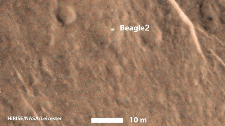 Beagle2 estava desaparecida há 12 anos, apareceu agora em Marte