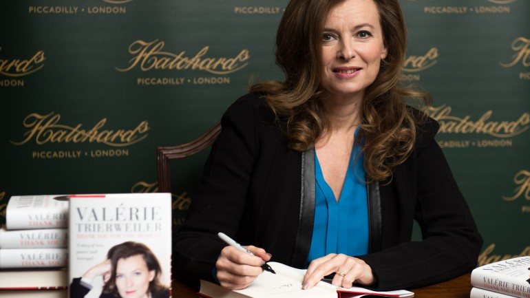 Valérie Trierweiler no lançamento do livro no Reino Unido em novembro de 2014