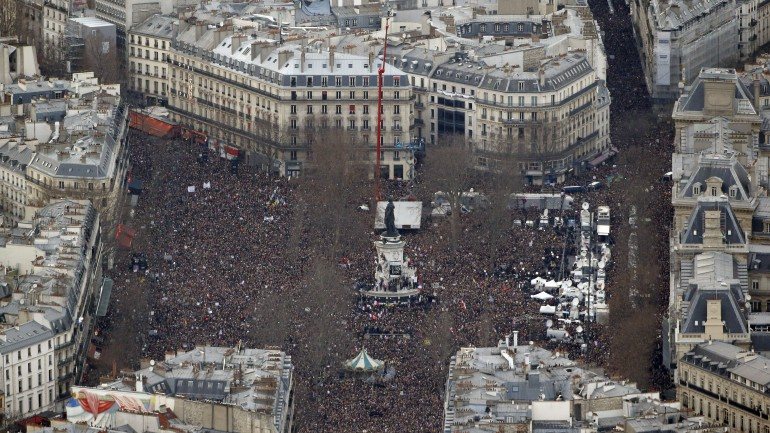 A capital francesa recebeu milhares de manifestantes de todo o mundo