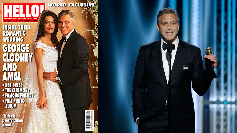 O smoking da Giorgio Armani que Clooney usou no dia do casamento e nos Globos de Ouro