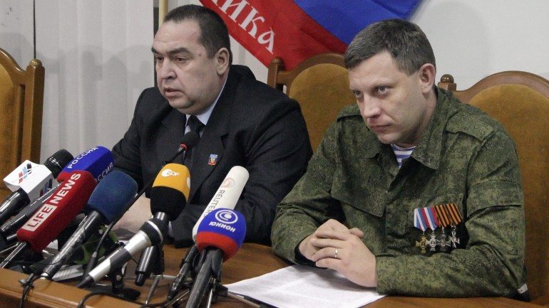 Alexander Zakharchenko e Igor Plotnitsky, líderes da autoproclamada República Popular de Lugansk