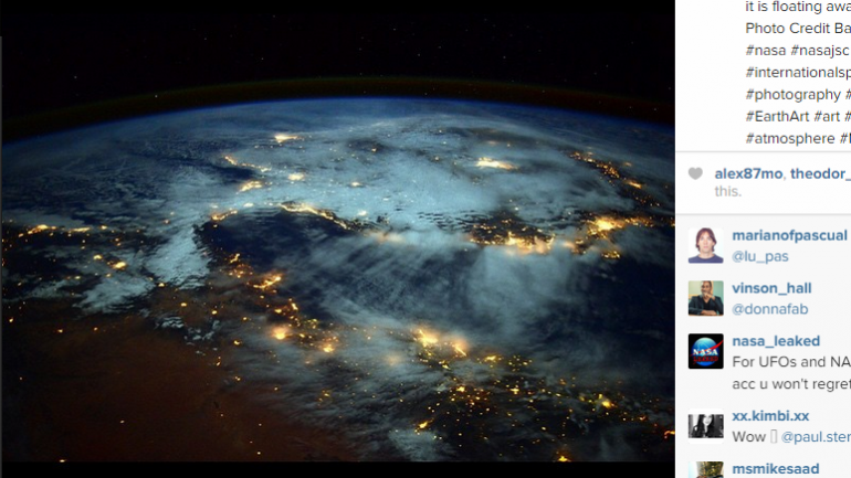 A imagem foi publicada no Instagram da Estação Espacial Internacional