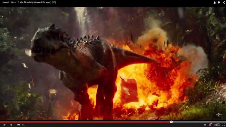 Captura de ecrã do novo trailer do filme Jurassic World