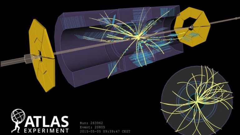 Colisão a 900 GeV de energia no detetor ATLAS do LHC