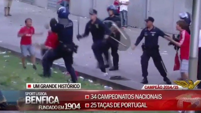 Os festejos da conquista do campeonato pelo Benfica ficaram marcados por violência