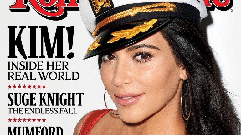 Kim Kardashian na capa de julho da Rolling Stone