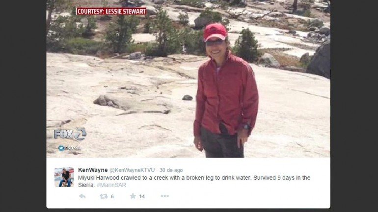 Miyuki Harwood, uma alpinista norte-americana de 62 anos, esteve desaparecida durante 9 dias