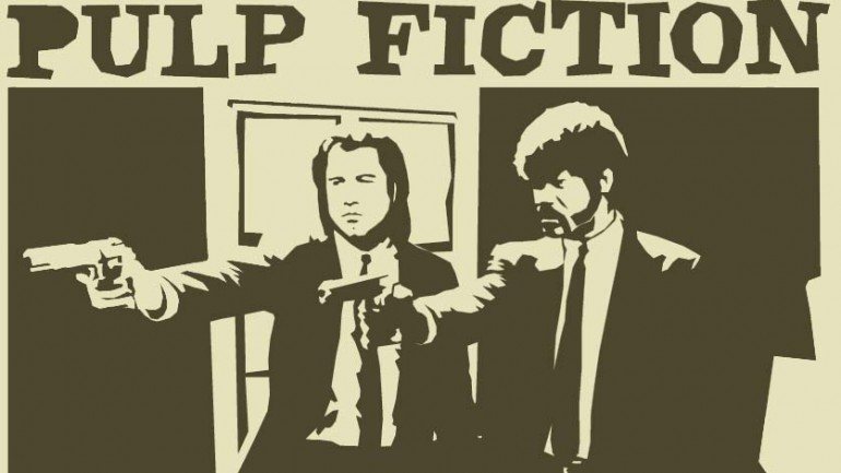 John Travolta e Samuel L. Jackson em &quot;Pulp Fiction&quot;