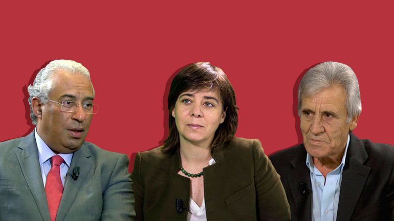 António Costa, Catarina Martins e Jerónimo de Sousa podem vir a formar um governo de esquerda