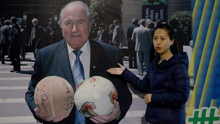 Joseph Blatter é um dos protagonistas do Museu Nacional de Futebol da China