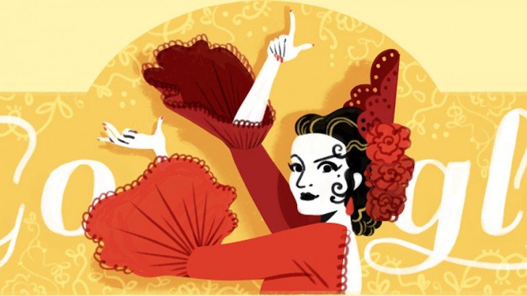Lola Flores como a Google a representa: uma estrela do flamenco e uma das maiores figuras da arte espanhola e cigana do século XX