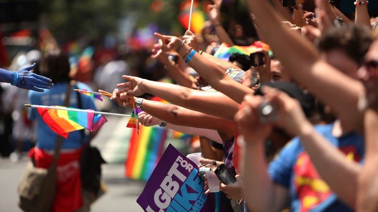 Marcha Gay em Nova Iorque, em junho de 2009. Celebravam-se os 40 anos da Revolta de Stonewall (1969) -- um marco na história dos direitos LGBTI.