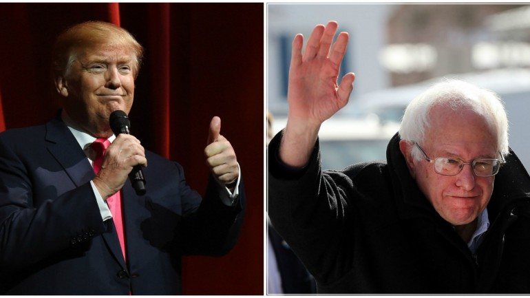Donald Trump e Bernie Sanders conseguiram duas vitórias claras