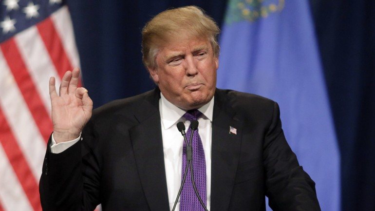 Donald Trump durante o discurso de vitória depois de vencer confortavelmente o 'caucus' do Nevada