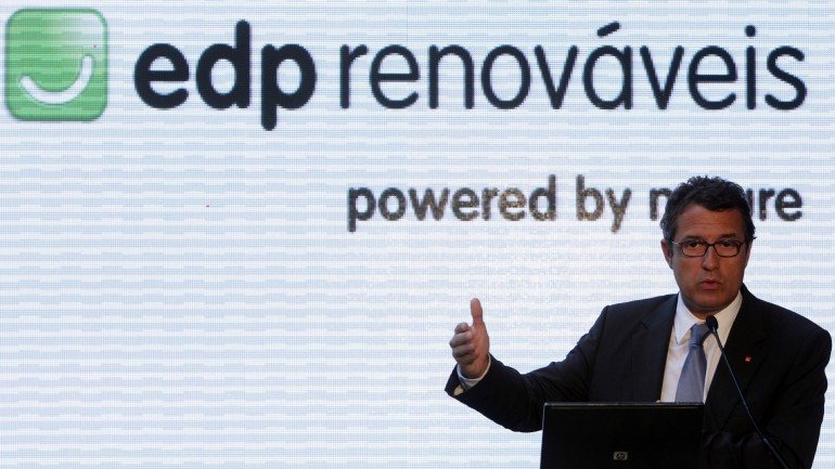 O Presidente da EDP, Antonio Mexia durante uma apresentação da EDP Renováveis
