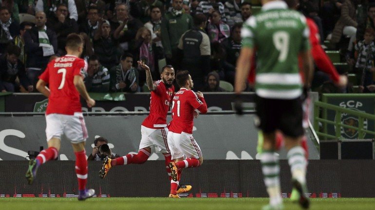 O avançado grego marcou o 15.º golo no campeonato e conseguiu molhar a sopa pelo segundo dérbi seguido contra o Sporting