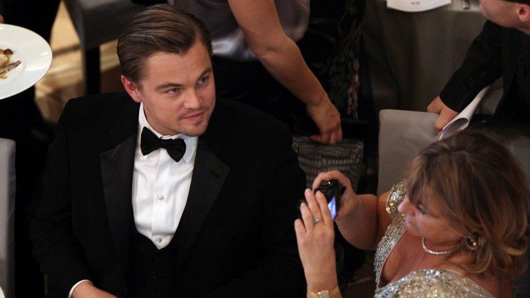 DiCaprio com a mãe na cerimónia dos Óscares.