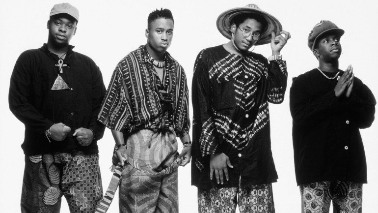 Jarobi White, Ali Shaheed Muhammad, Q-Tip e Phife Dawg no início dos anos 90