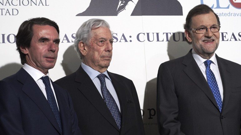 José María Aznar, Mario Vargas Llosa e Mariano Rajoy