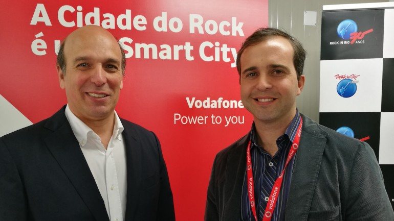João Mendes Dias, administrador da área empresarial da Vodafone (esq.ª) e Ricardo Acto, diretor de operações do Rock In Rio (dir.ª)