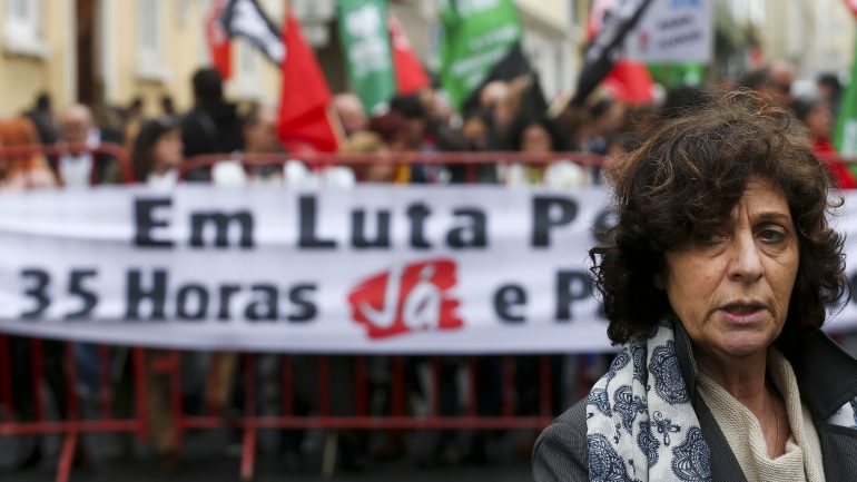 Ana Avoila da CGTP anunciou a greve como forma de protesto pela interrupção das negociações das 35 horas
