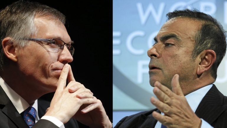 Carlos Tavares e Carlos Ghosn, os CEO da PSA e Renault-Nissan que estão sob pressão do Governo francês
