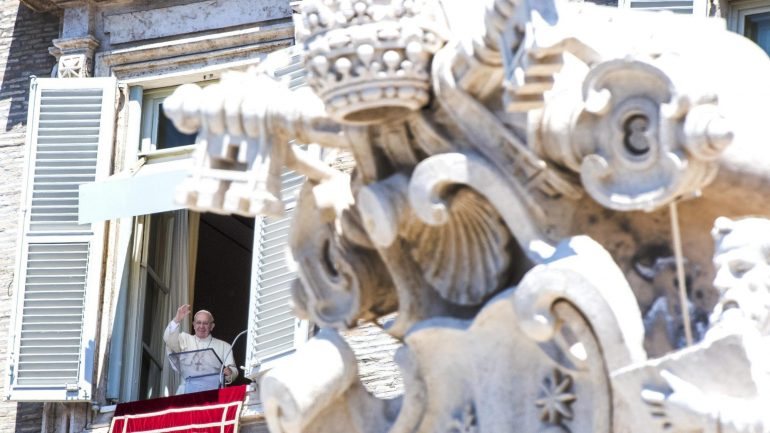 O papa Francisco falou a partir da janela do Palácio Apostólico