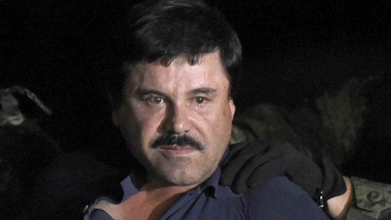 Joaquin 'El Chapo' Guzman quando foi capturado em janeiro.