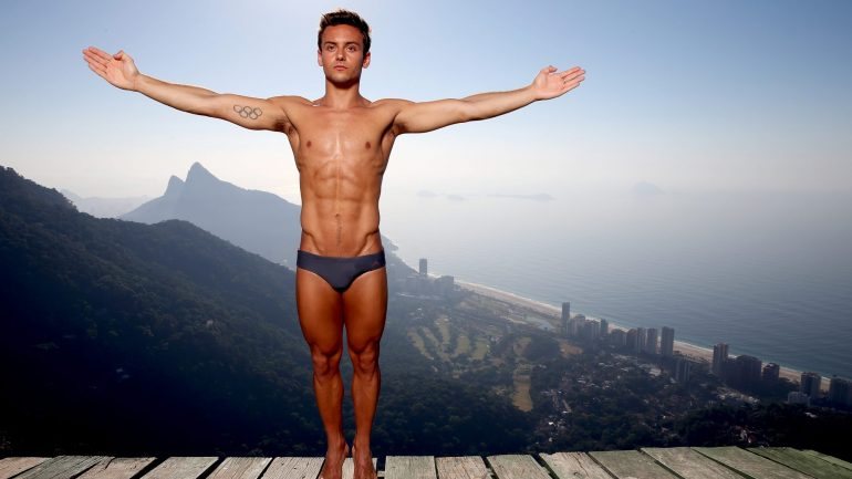 Tom Daley posa para um retrato durante os treinos na Rampa da Pedra, nos Jogos Olímpicos no Rio de Janeiro.