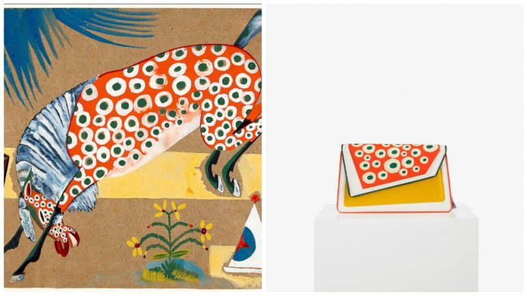 A mala reflete as corres garridas e o movimento do quadro de Amadeo de Souza-Cardoso. No total, serão criadas seis carteiras, todas elas inspiradas em obras do artista.