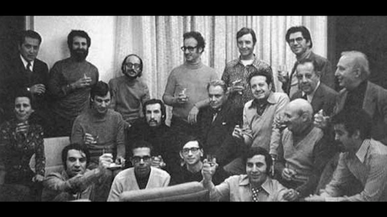 Bernardino Gomes (na primeira fila, ao centro), no Congresso de Bad Münstereifel, onde o PS foi fundado em abril de 1973
