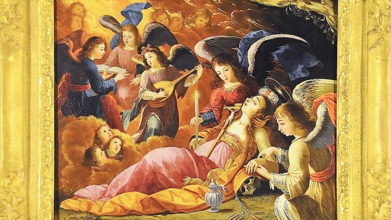 “Maria Madalena Confortada pelos Anjos”, de 1679, pode ser vista no Louvre, em Paris, desde 24 de novembro