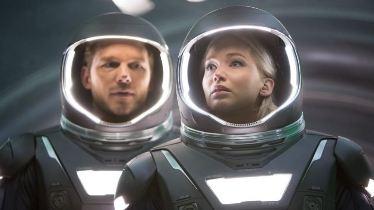 Chris Pratt e Jennifer Lawrence no filme de ficção científica &quot;Passageiros&quot;, de Morten Tyldum