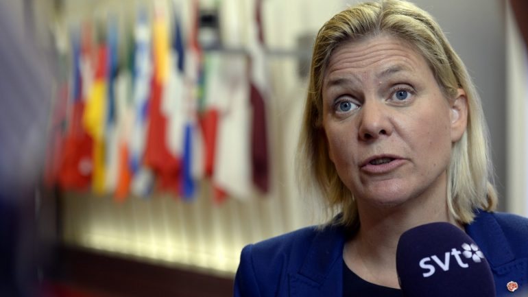 Magdalena Andersson, ministra das Finanças da Suécia. Dinheiro dos pensionistas abre polémica com Portugal