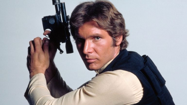 Han Solo aparece pela primeira vez no Episódio IV da &quot;Guerra das Estrelas&quot;, &quot;Uma Nova Esperança&quot; (1977)