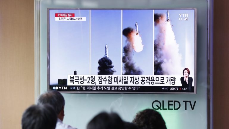Foi a primeira vez que o regime de Kim Jong-un mostrou imagens tiradas a partir de uma câmara instalada num dos seus mísseis