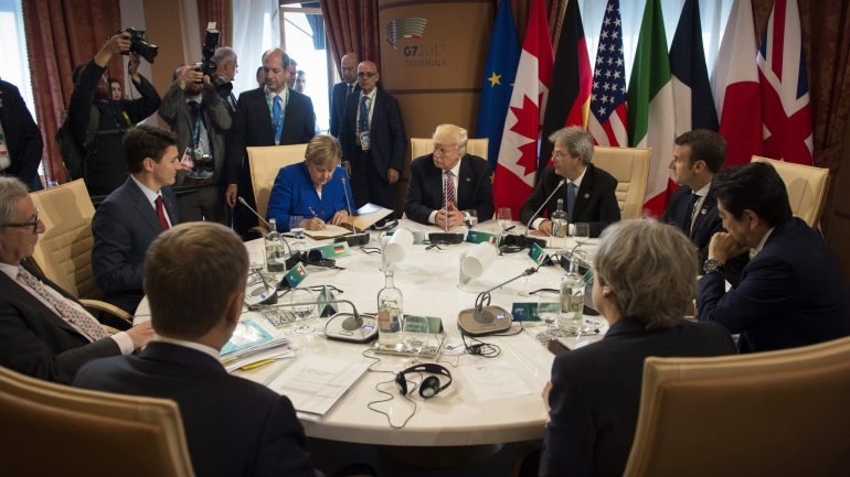 Os líderes do G7 estiveram esta sexta-feira reunidos em Taormina, na Sicília, Itália