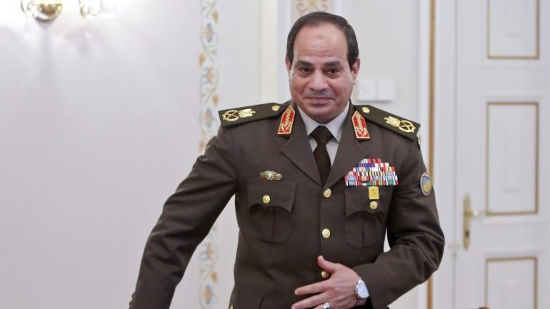 O presidente do Egito, Abdel Fattah al-Sisi, fez um discurso que foi transmitido na televisão