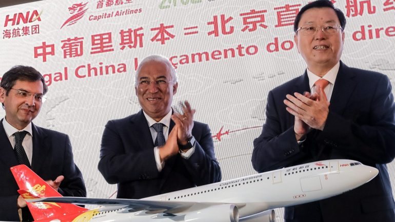 António Costa destacou que rota vai ser operada pela Beijing Capital Airlines (BCA), do grupo Hainan Airlines (HNA), que é &quot;hoje indiretamente acionista da TAP&quot;