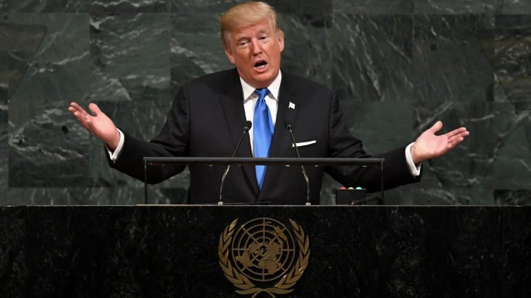 Donald Trump discursou esta terça-feira na sede das Nações Unidas, em Nova Iorque