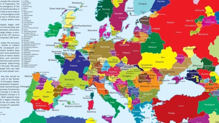 Se todas as causas independentistas da Europa vingassem, este seria o novo mapa europeu