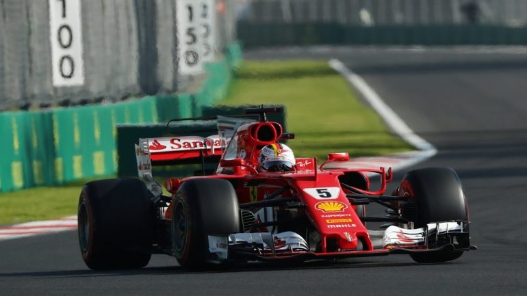 O alemão Sebastian Vettel da Scuderia Ferrari