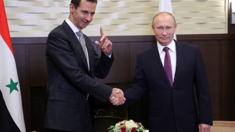 O Presidente Sírio e o seu homólogo Russo.