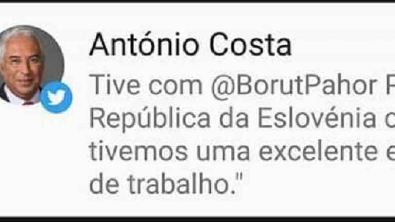 António Costa apagou o tweet e publicou outro sem erros