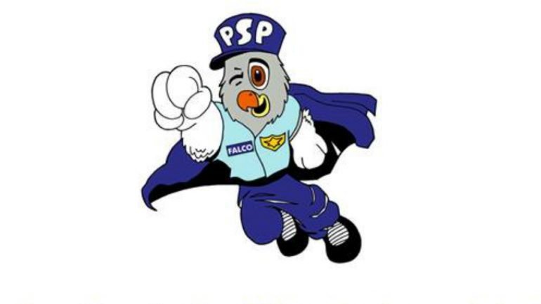 Falco, a mascote da Polícia de Segurança Pública