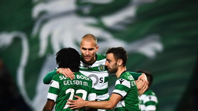Com Bas Dost ausente, organização ofensiva do Sporting tem passado pela inspiração de Gelson Martins e Bruno Fernandes