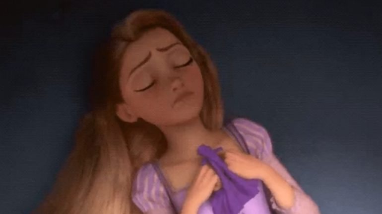 Um dos utilizadores do Twitter usou um gif da Rapunzel a desmaiar