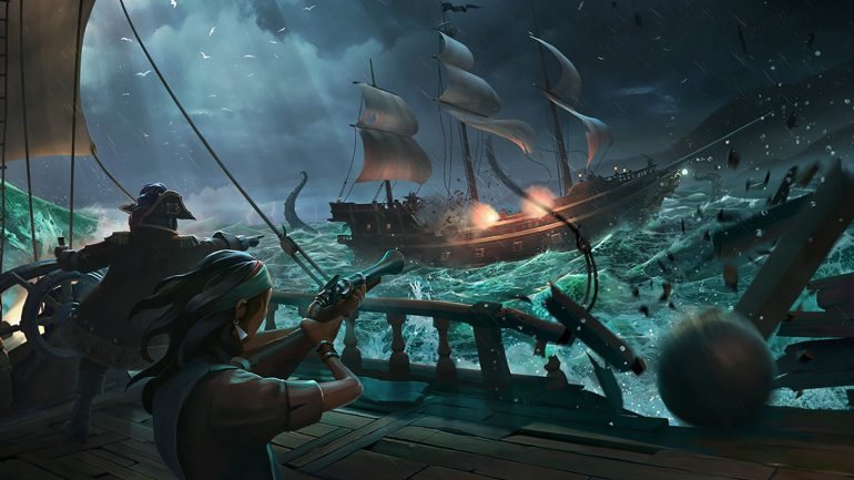 Sea of Thieves é um jogo exclusivamente online, sem restrições de acção para os jogadores.