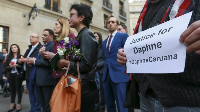 Uma das vigílias para que se faça justiça pela morte da jornalista Daphne Caruana Galizia